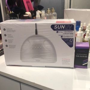 Sunuv 2 in 1 Led/UV Lamp with Ecbasket Multifunctional Nail Glue Gel
